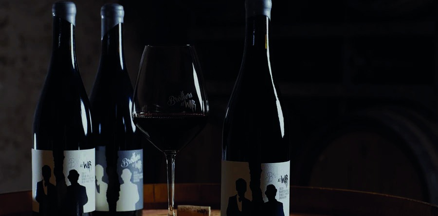 Brothers at War wine bottles