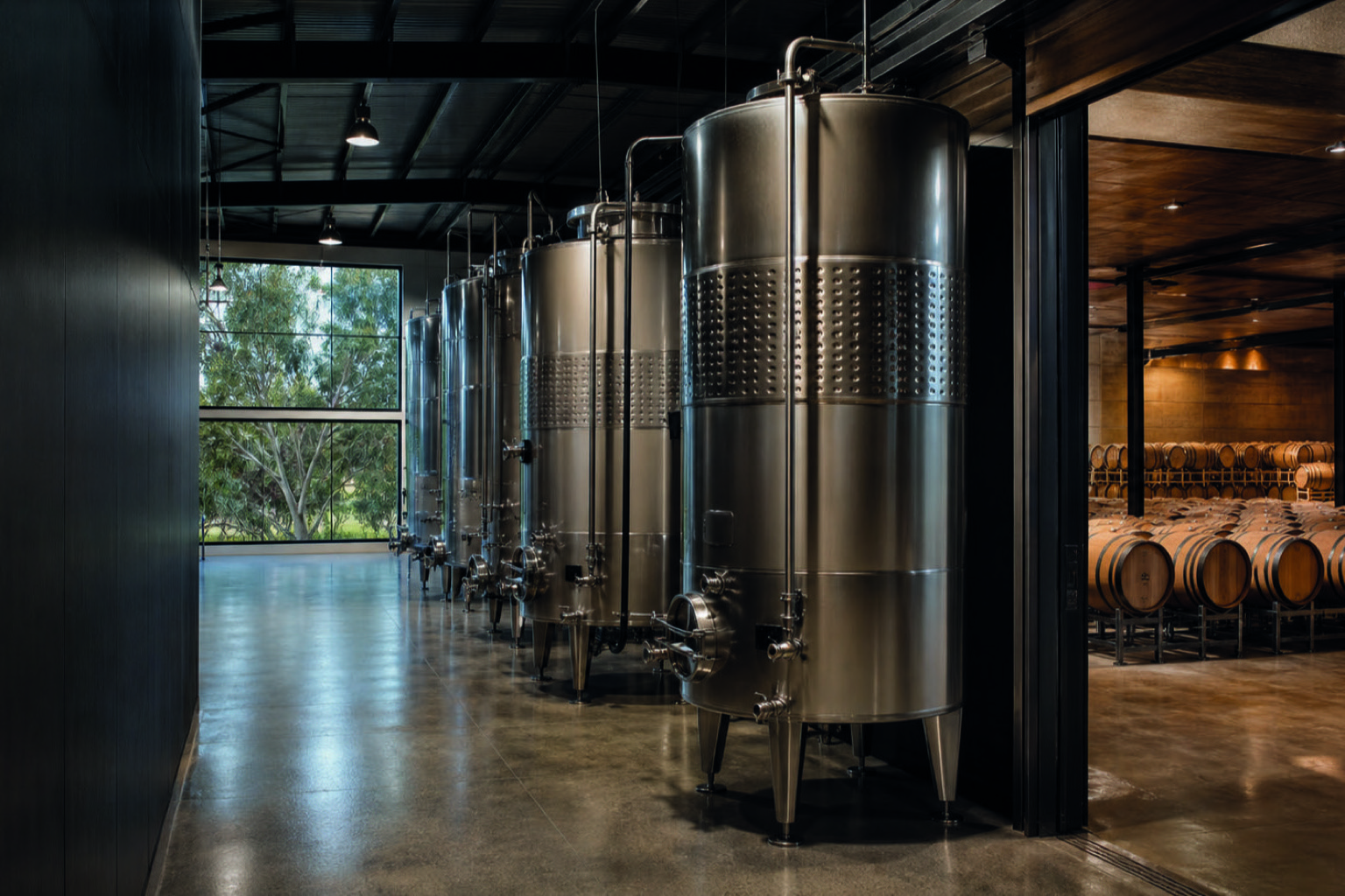 Wine production and maturation cellar