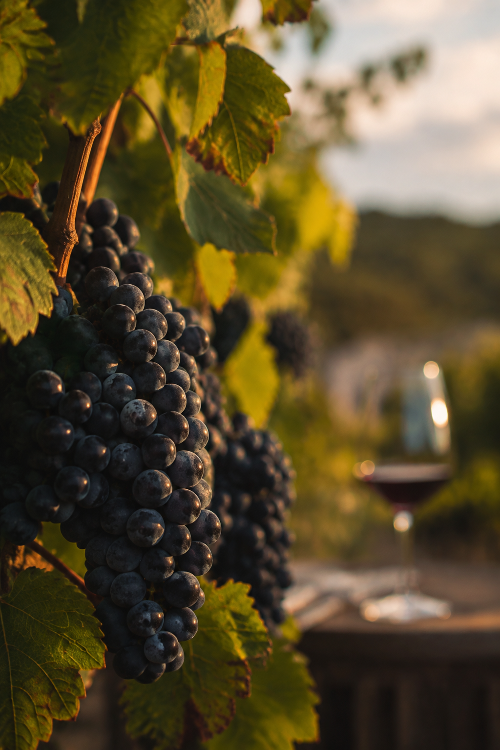 Red wine grapes ready for selection